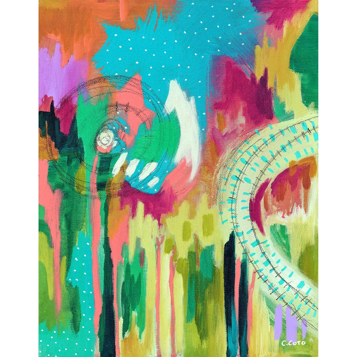 Colorful Abstract Art Multicolor Wall Art Bright Colors Art Etsy