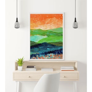 Blue Ridge Mountains Art, Large Paper or Canvas Print