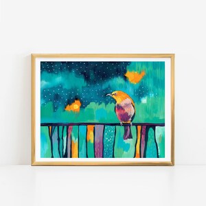 Bird Art, Bird Lover Gift, Bird Wall Decor, Colorful Bird.