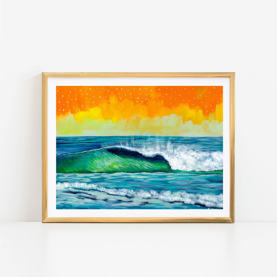 Wave Wall Art Wave Art Print Ocean Lover Gift Etsy