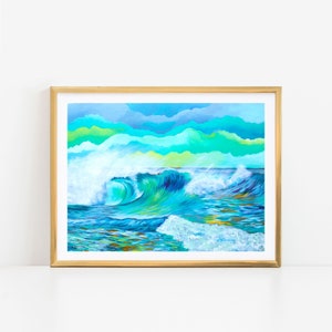 Blue Ocean Art, Big Wave Surf Art, Outer Banks Art