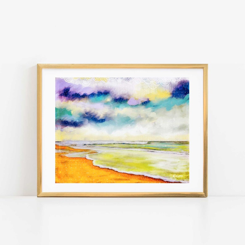 Abstract Coastal Art Beach Art Print Coastal Wall Decor Etsy