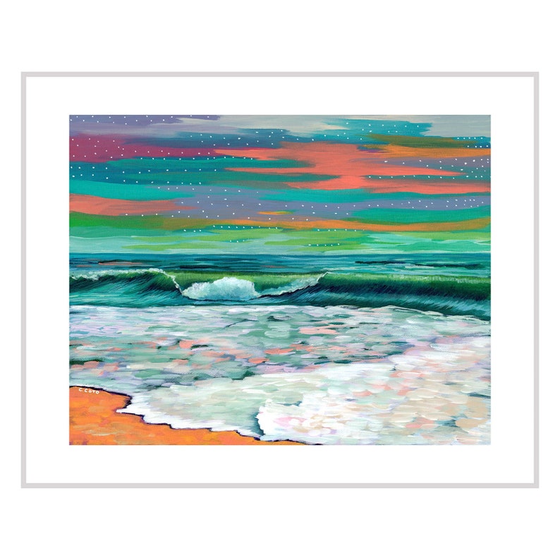 Colorful Ocean Art Print - High Quality Scan From Original Painting Bild 2