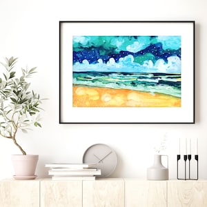 Abstract Seascape Art, Modern Coastal Decor, , Large Canvas or Fine Art Paper Print