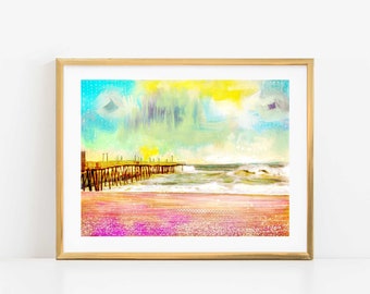 Avalon Pier Art Print: Outer Banks Beach Decor