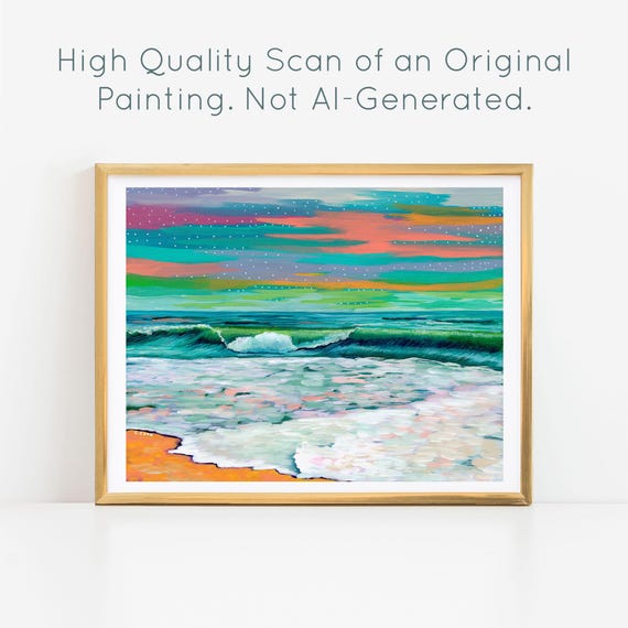 Colorful Ocean Art Print - High Quality Scan From Original Painting