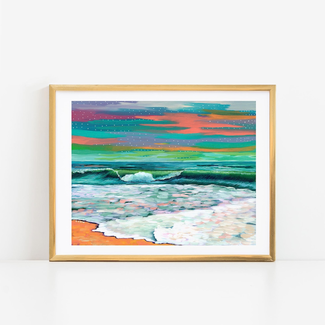 Beach Wall Art, Colorful Beach Art, Modern Coastal Print, Beach Home ...