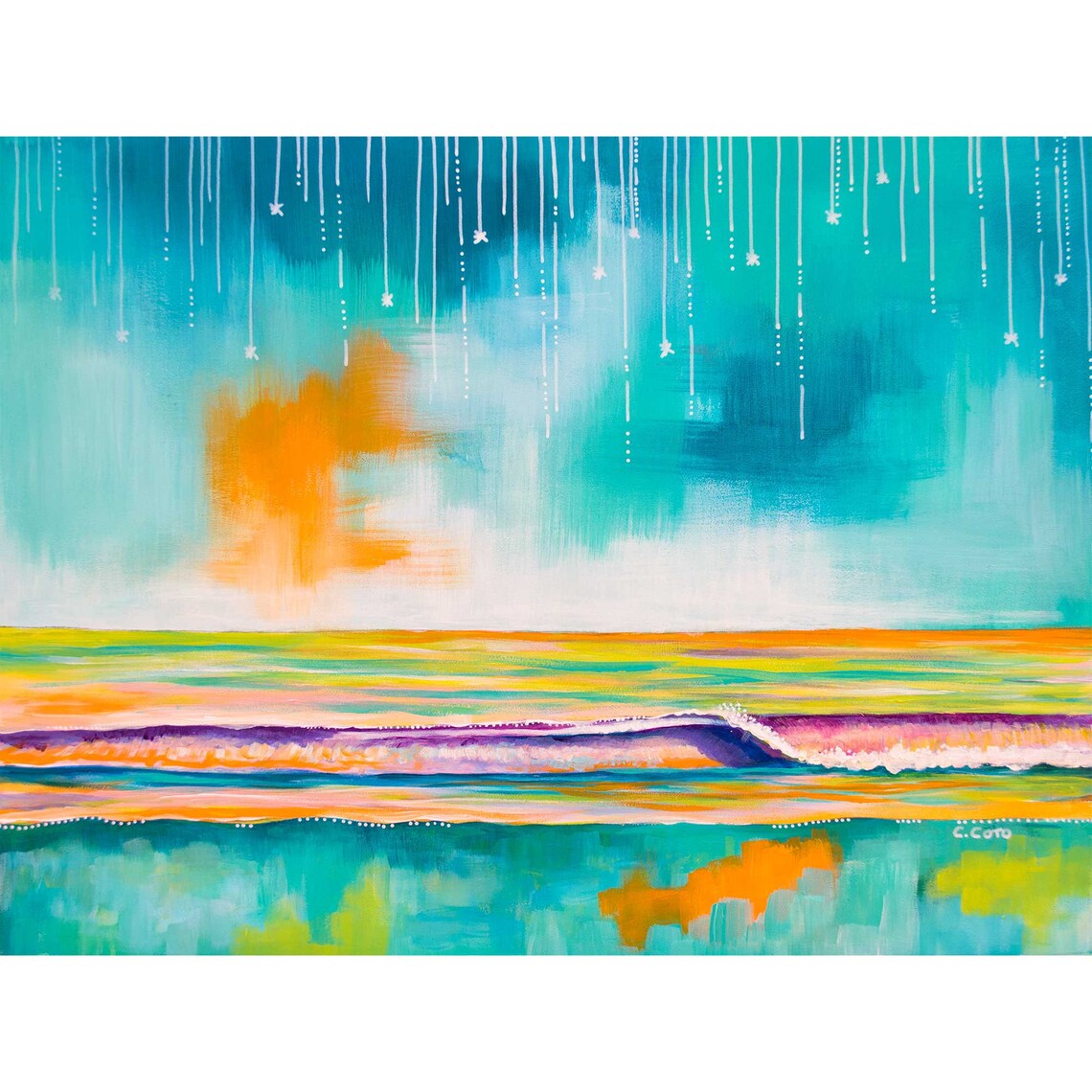 Abstract Beach Art Coastal Art Print Beach Themed Wall Etsy