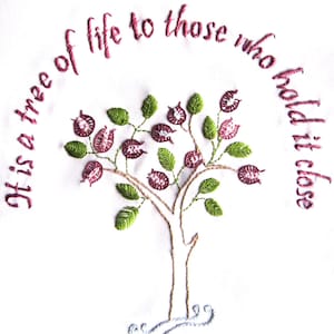 Tree of life Judaica Embroidery kit-22. wall-hanging, Jewish/Israeli freestyle hand embroidery stitch arts incl. threads and instructions