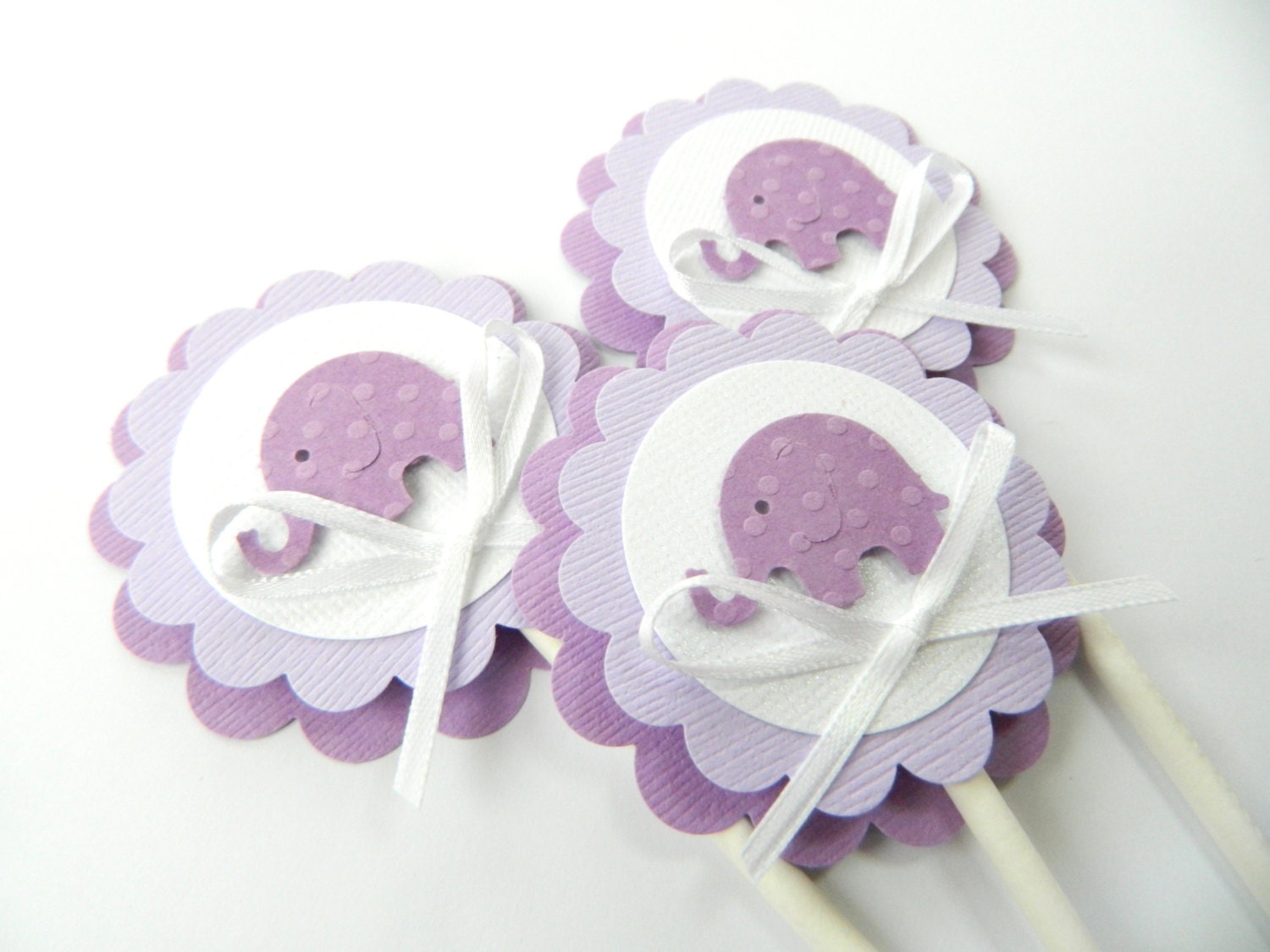 12 Purple Elephant Cupcake Topper Lavender Elephant Shower Etsy