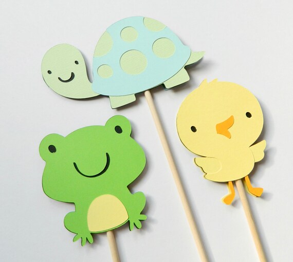 Frog And Friends Centerpiece Sticks Frog Party Decorations Etsy