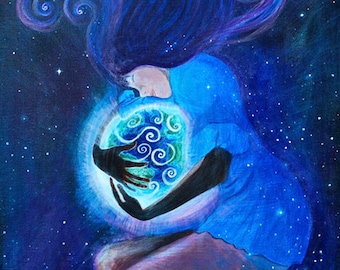 Earth Mother Fine Art Print | Spritual Feminine Wall Art | Goddess Decor | Archival Print