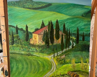 Italian landscape | Original oil painting of Tuscany