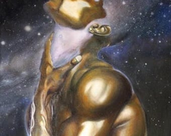 Celestial Man art print |  Universe Within | Cosmic Connection | Spiritual Male Wall Art
