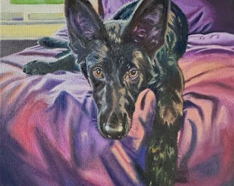 Custom Pet Portrait Oil Painting | Pet Memorial | Animal Art