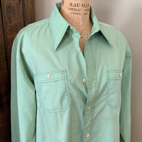 Mint Green Mens Dress Shirt Etsy