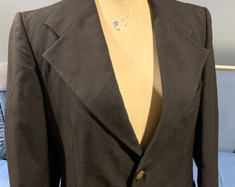 1970’s Columbian  Brown Blazer w Burgundy Lining