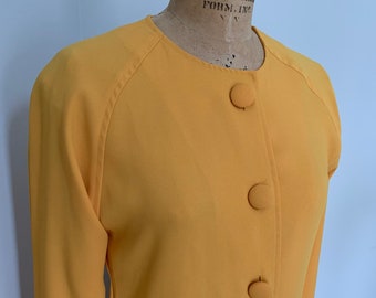 1980’s Yellow Maxi Dress w Oversized Buttons