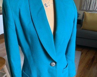teal blue blazer