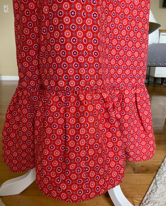 1970’s Red Floral Cotton Skirt - image 2