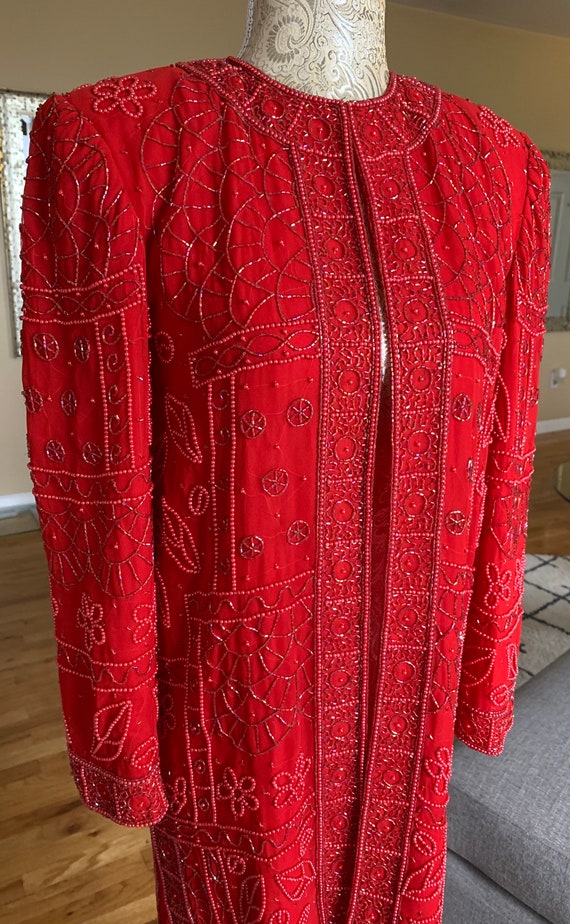 1970’s Red Beaded Blazer - image 2