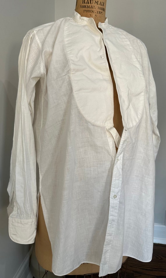 Victorian Style Men’s White Linen Blouse - image 2