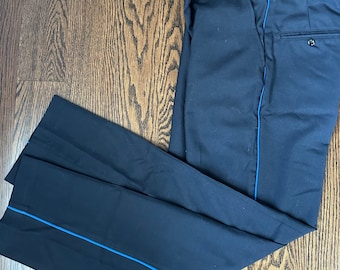 1970’s Blue Military Pants w Blue Stripe
