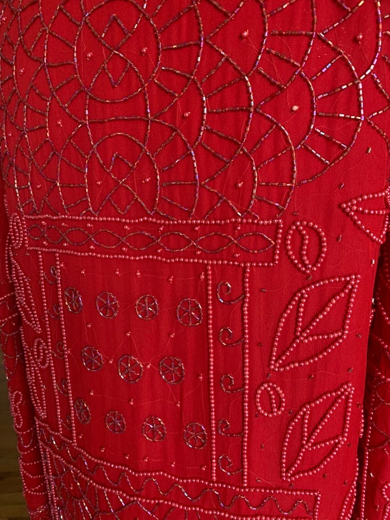 1970’s Red Beaded Blazer - image 5