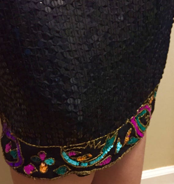 1980’s Sequin Skirt with Bright Beading - image 3