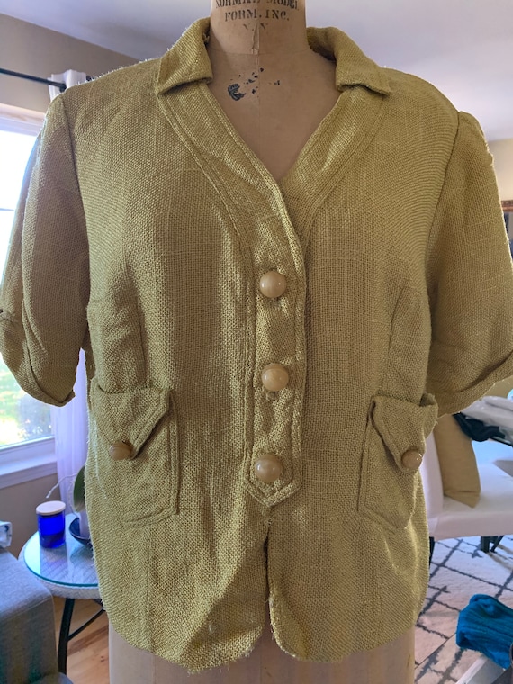 1960’s Lime Green Burlap Suite