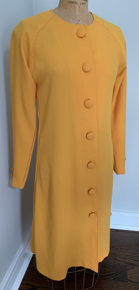 1980’s Yellow Maxi Dress w Oversized Buttons - image 2