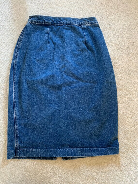 1980s Denim Pencil Skirt