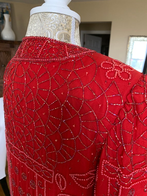 1970’s Red Beaded Blazer - image 6