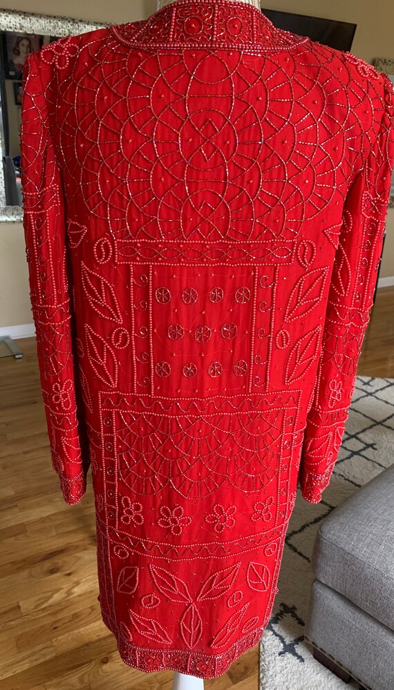 1970’s Red Beaded Blazer - image 4