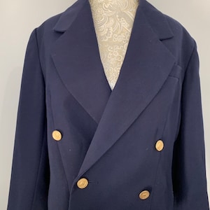 1990’s Blue& White  Blazer w Gold Buttons