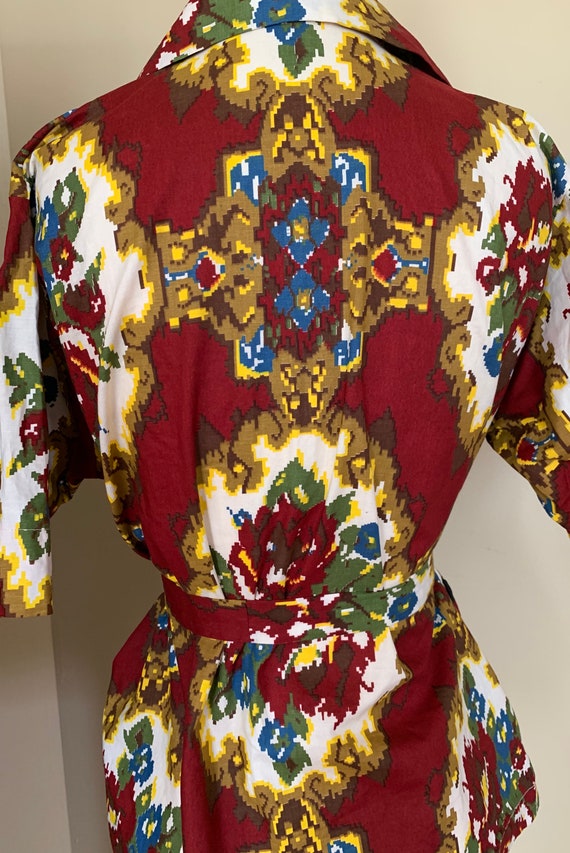 1960’s Burgundy Paisley Tunic - image 4