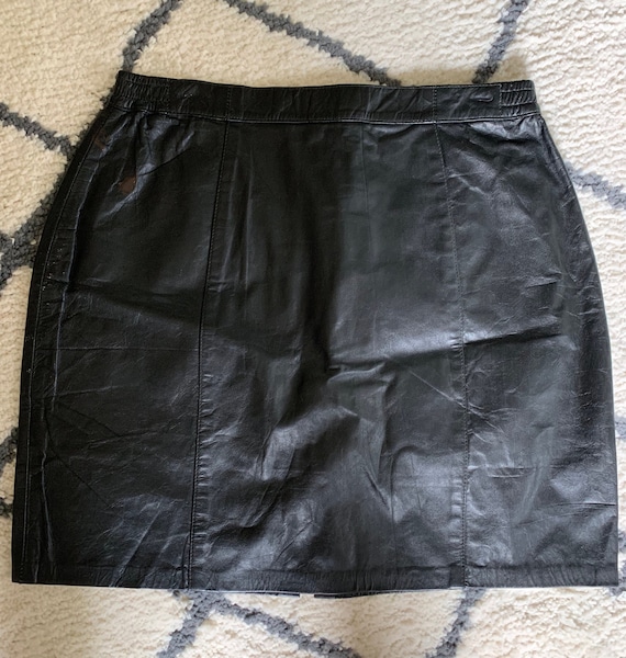 1980’s Black Leather Mini Skirt