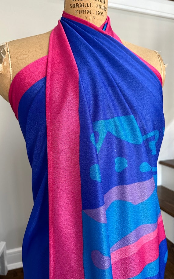 1970’s Blue & Pink Oversized Scarf