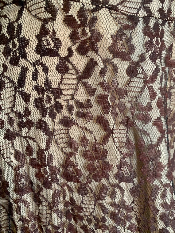 1950’s Brown Lace Dress w Ribbon Detail - image 5