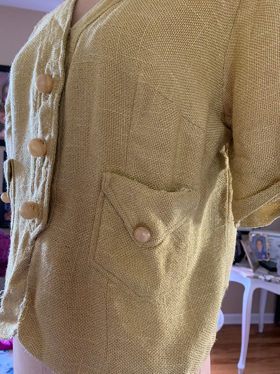 1960’s Lime Green Burlap Suite