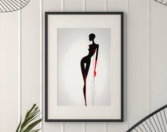 Contours of Beauty: Stylized Woman Minimalist Poster