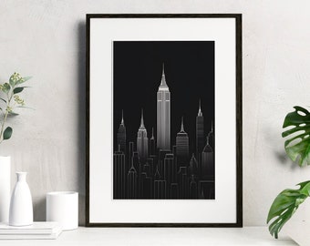 Urban Elegance: 3D Perspective of New York's Iconic Silhouette