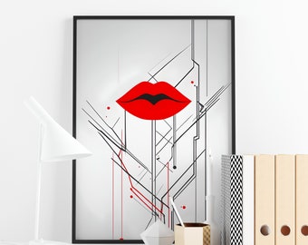 Chic Rouge: Minimalist Lip Poster