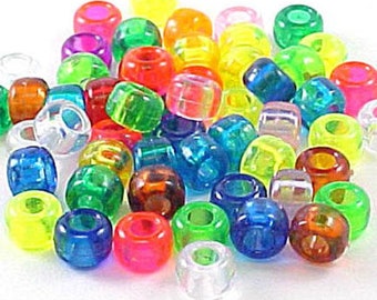 Plastic Crow Beads Lt Cerise Opaque 9mm 50 Pack