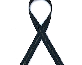 YKK #5 Open Black Metal Zipper 32" - 2 Colors
