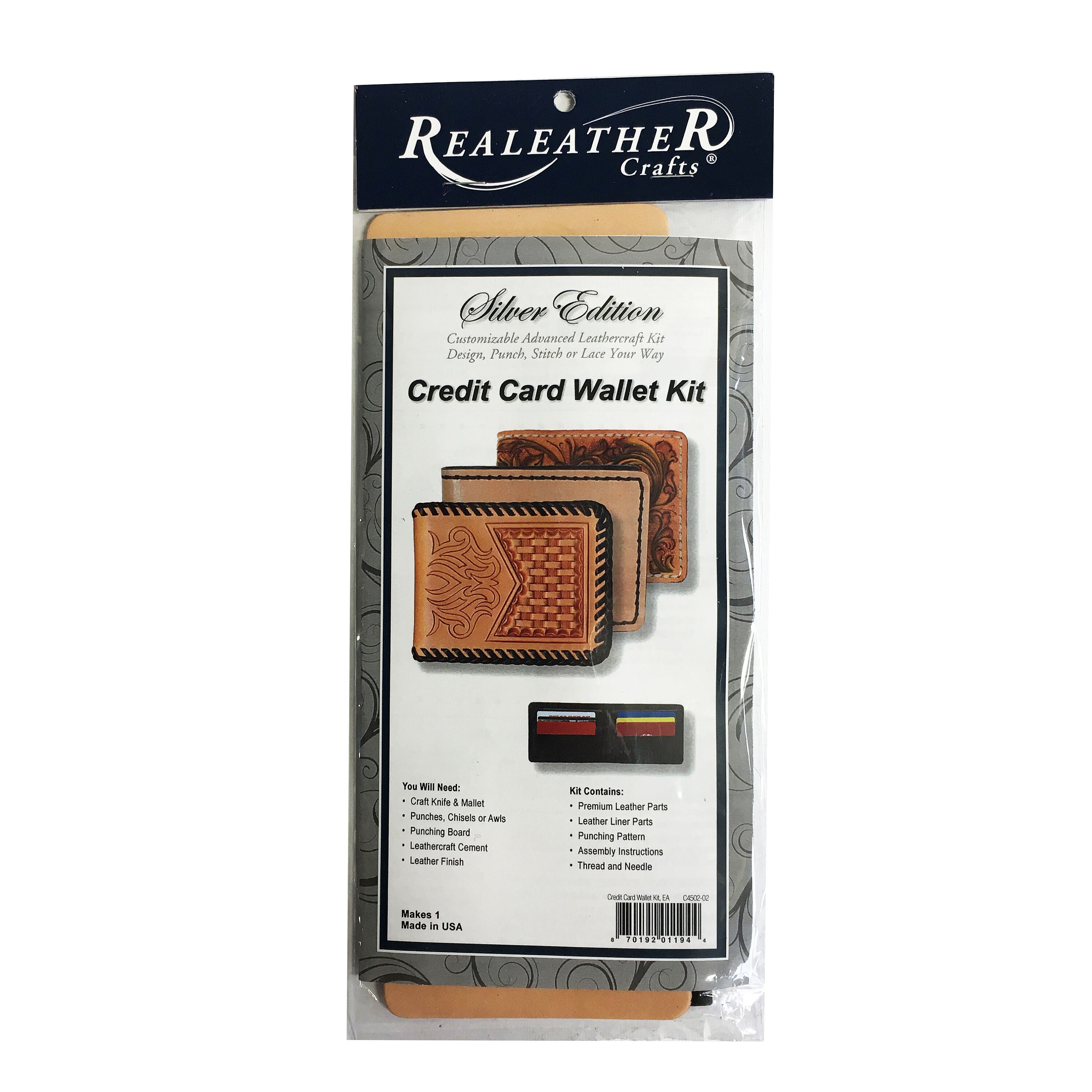 Realeather Silver Edition Credit Card Wallet Kit Leather Craft - Etsy