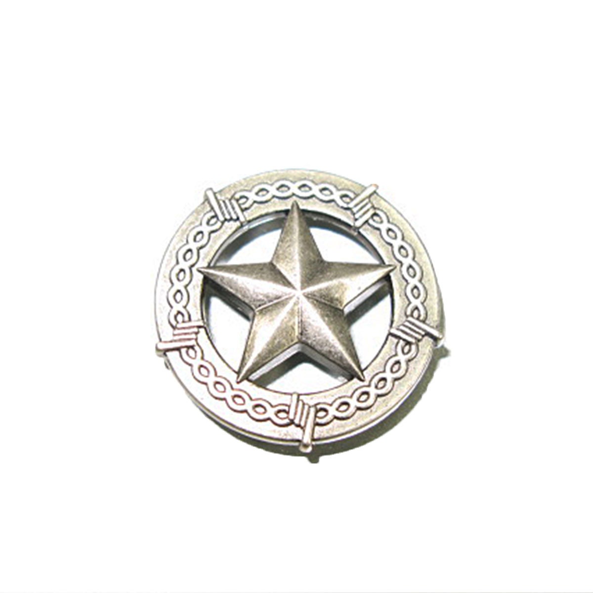 Concho: Western conchos screwback silver Barbedwire concho round 19 mm