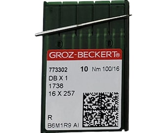 16 x 257 aiguilles pour machines à coudre industrielles Groz-Beckert 100/16 paquet de 10