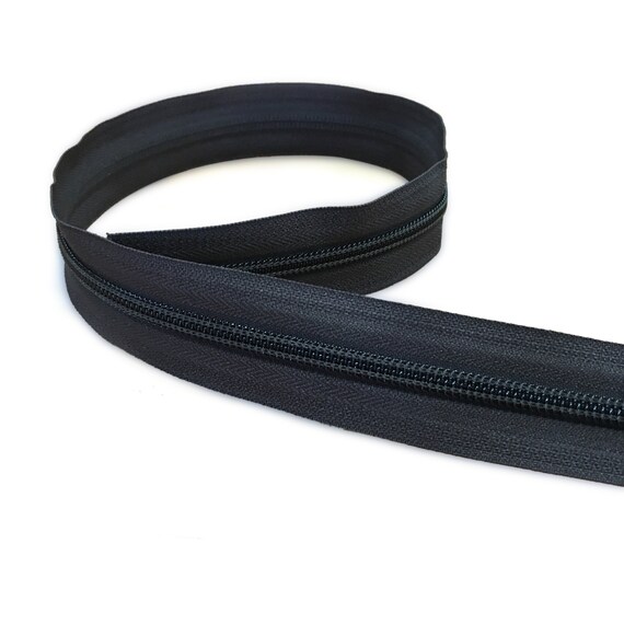 YKK Nylon Coil Zipper Tape # 10 Purple 1 yard with Pair of Nickle Zipper Sliders