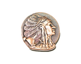 IIndian Head Concho Copper Finish 1.25" and 1.5" Left or Right Facing